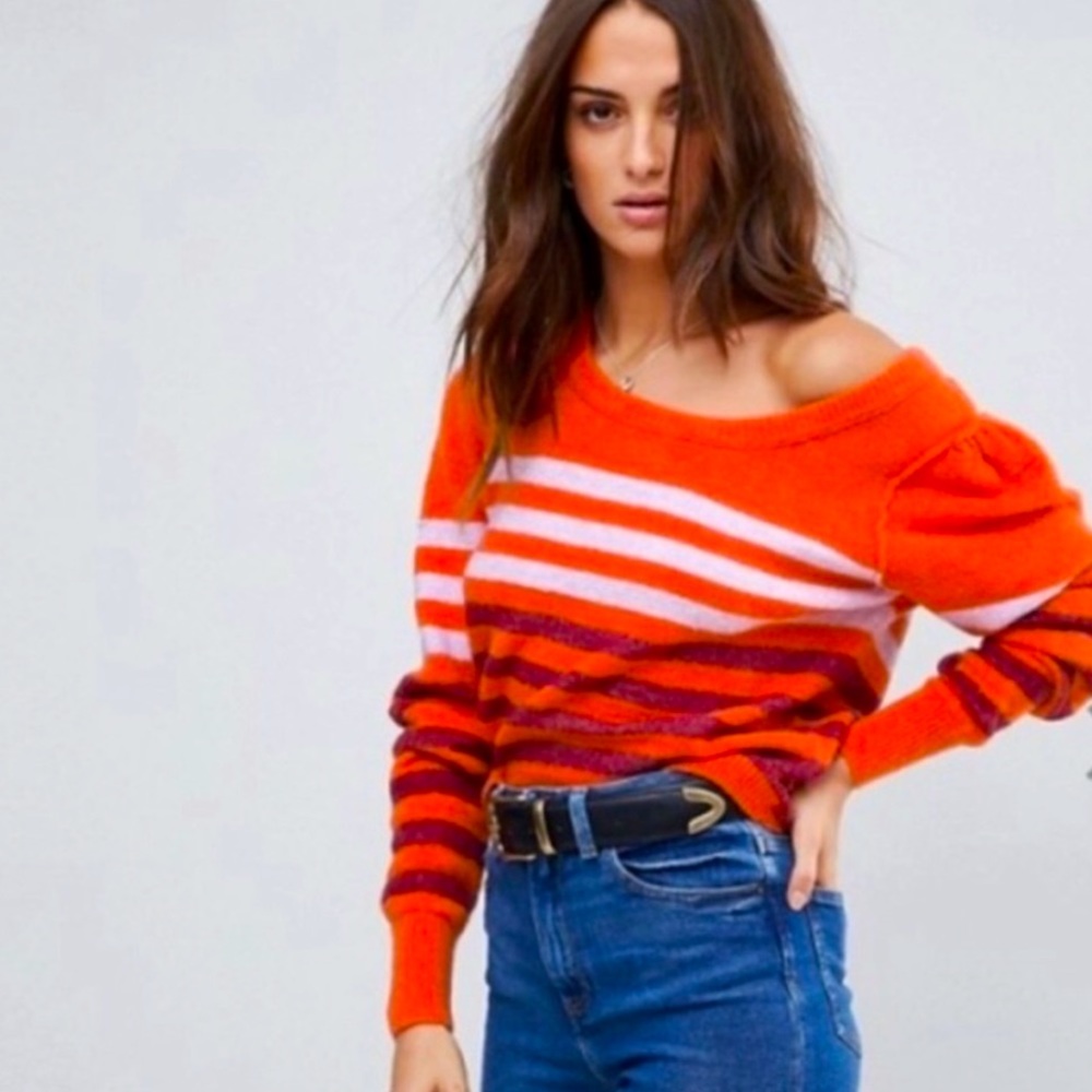 Free people complete me striped sweater small EUC